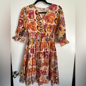 100%cotton Label Ritu Kumar Abstract Print Women's Dress in size S